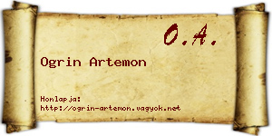 Ogrin Artemon névjegykártya